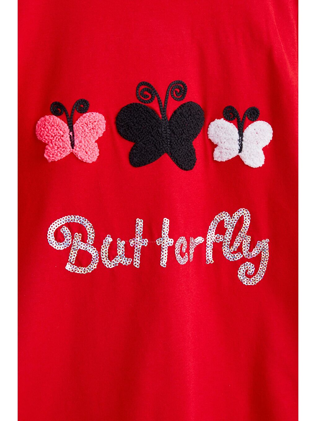 Kız Çocuk Kırmızı Nakışlı Takımı - 24252-1