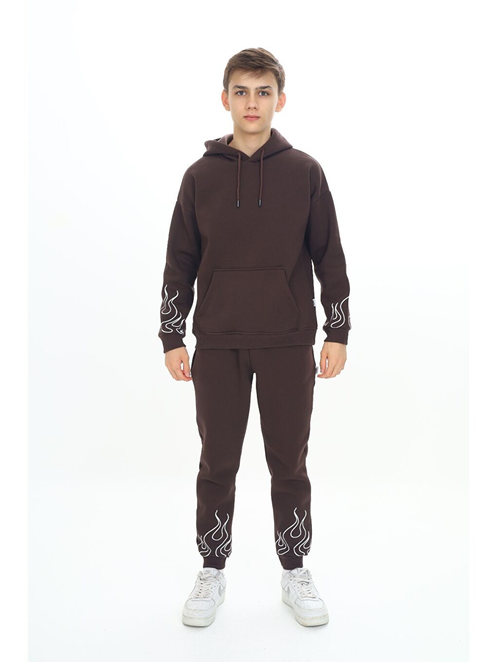 Kahverengi Erkek Çocuk Baskılı Eşofman Takım