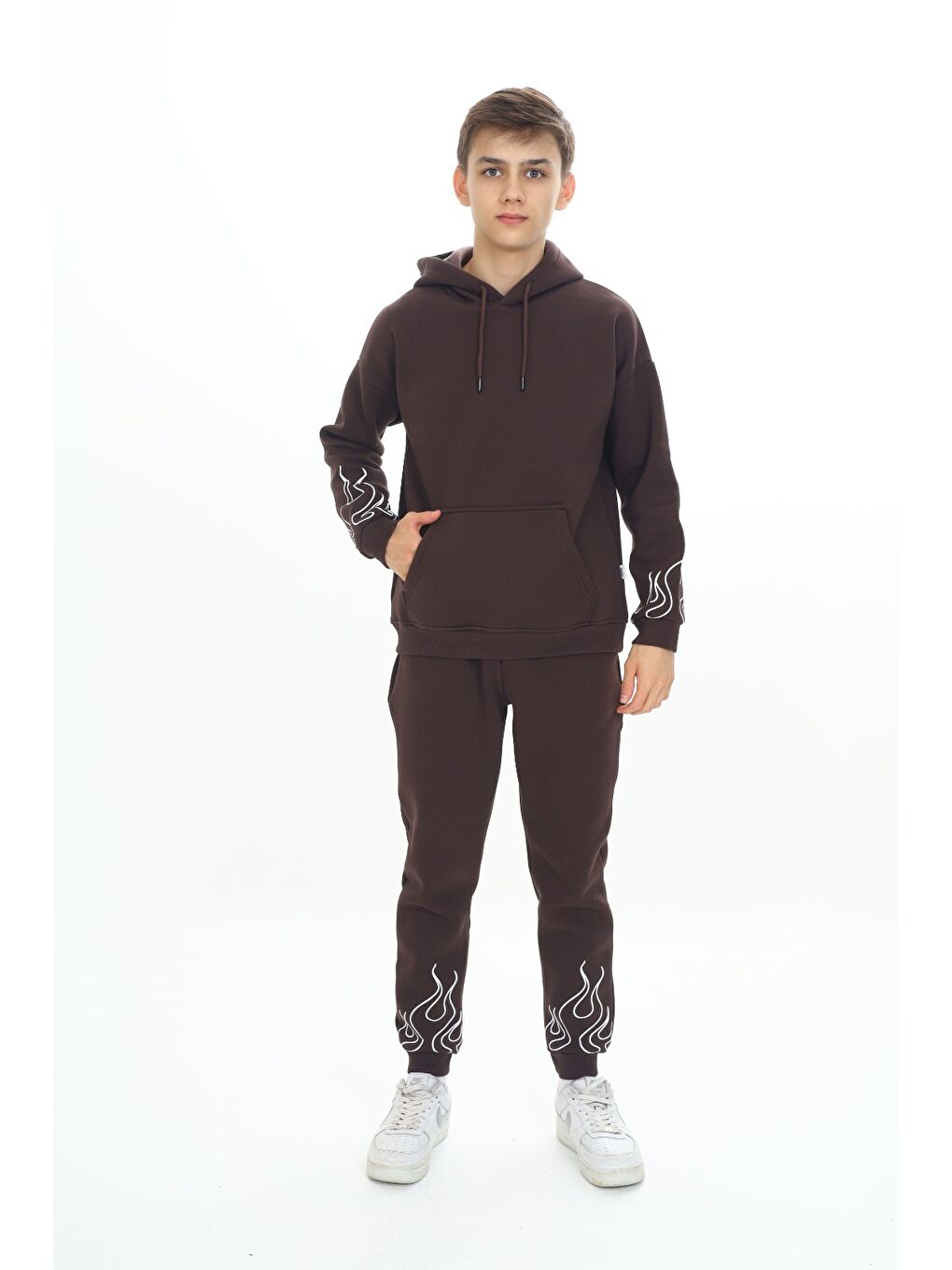 Kahverengi Erkek Çocuk Baskılı Eşofman Takım-2