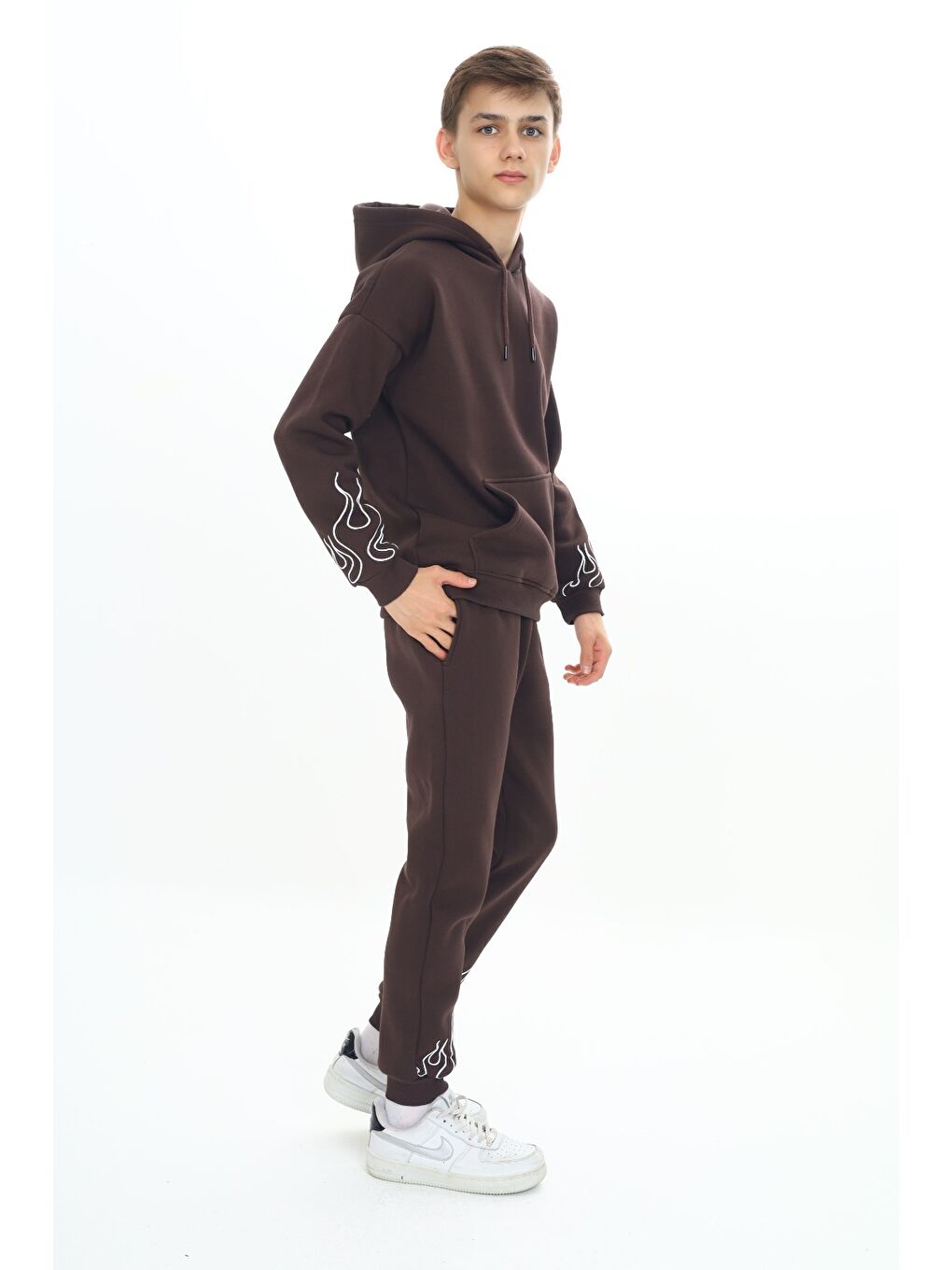 Kahverengi Erkek Çocuk Baskılı Eşofman Takım-3