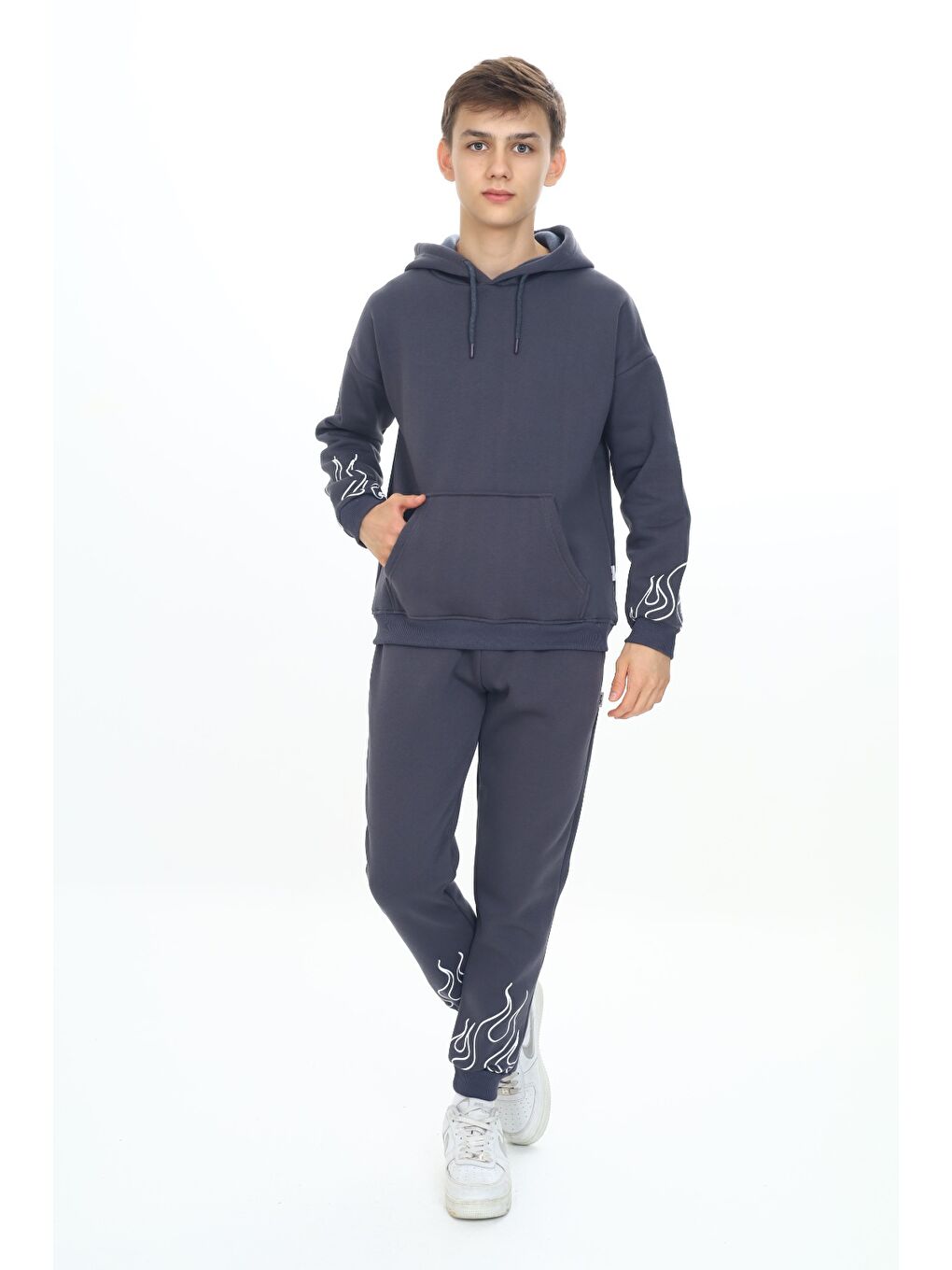 Antrasit Erkek Çocuk Baskılı Eşofman Takım-1