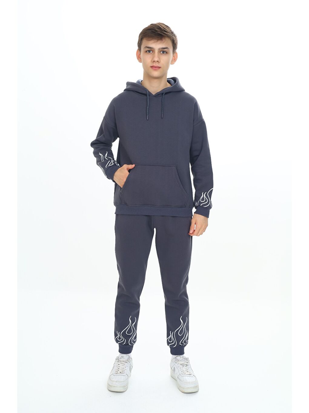 Antrasit Erkek Çocuk Baskılı Eşofman Takım-2