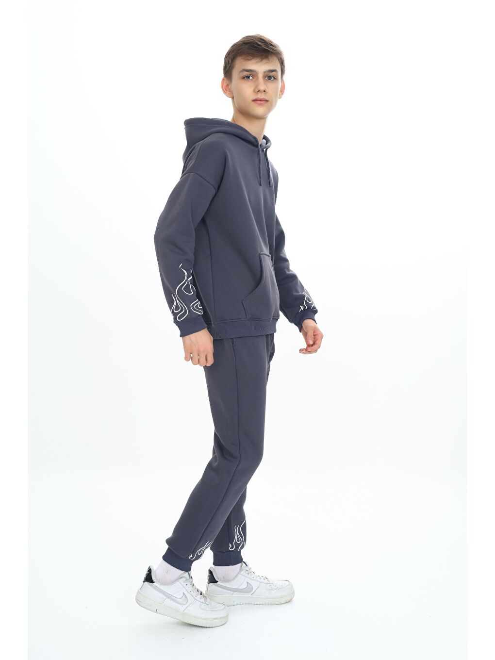 Antrasit Erkek Çocuk Baskılı Eşofman Takım-4