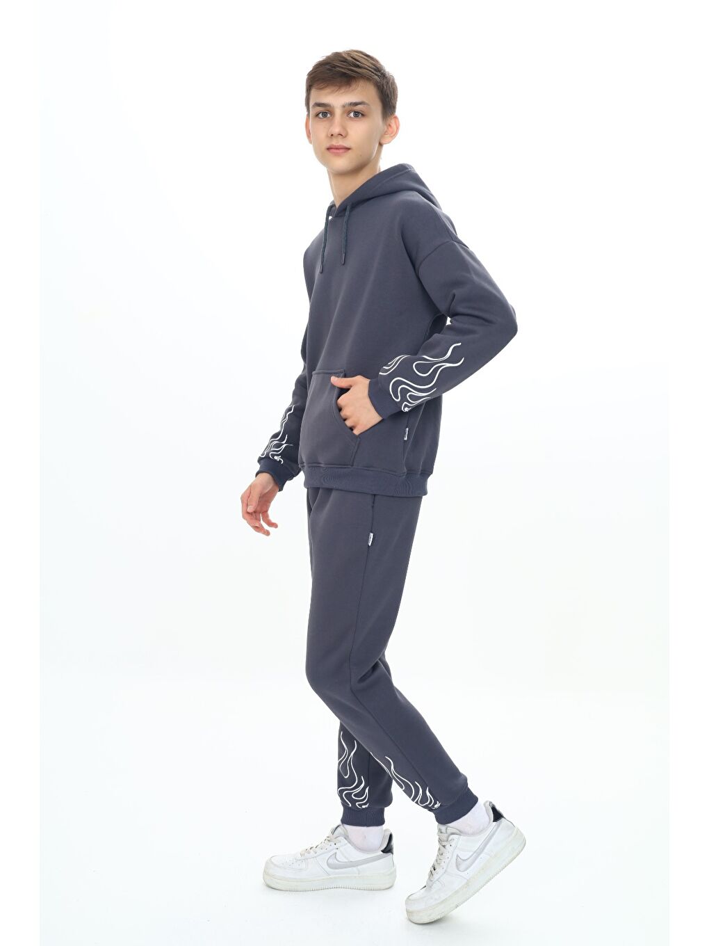 Antrasit Erkek Çocuk Baskılı Eşofman Takım-5