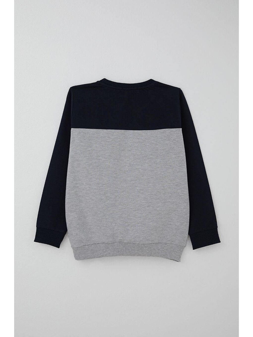 Erkek Çocuk Eşofman Takımı Cep Kapak Detaylı Yazı Baskılı Açık Gri Melanj (7-12 Yaş)-3