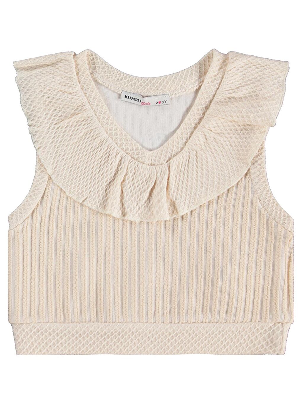 Civil Girls V Yaka Süeter Pantolon 3 Lü 2-5 Yaş Takım - Bej 2-3 Yaş-1