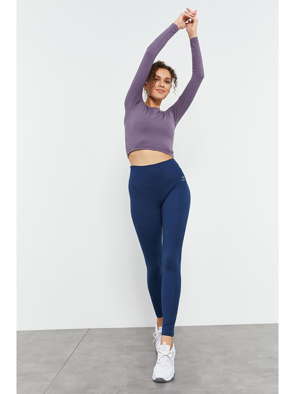 İndigo Yüksek Bel Toparlayıcı Slim Fit Dar Paça Kadın Tayt - 94011-4