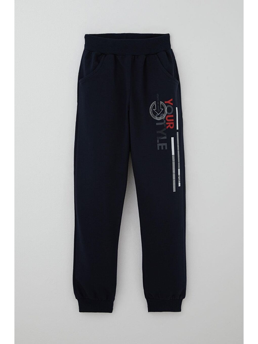 Erkek Çocuk Eşofman Takımı Cep Kapak Detaylı Yazı Baskılı Kırmızı (7-12 Yaş)-2