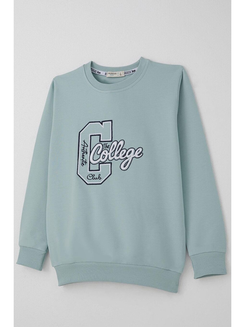 Turkuaz Erkek Çocuk Eşofman Takımı Kolej Rüzgarı Yazı Nakışlı Su Yeşili (5-10 Yaş)-5