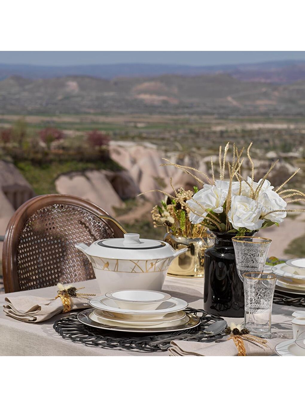 Tılsım Charm Yemek Takımı 60 Parça-Siyah-1