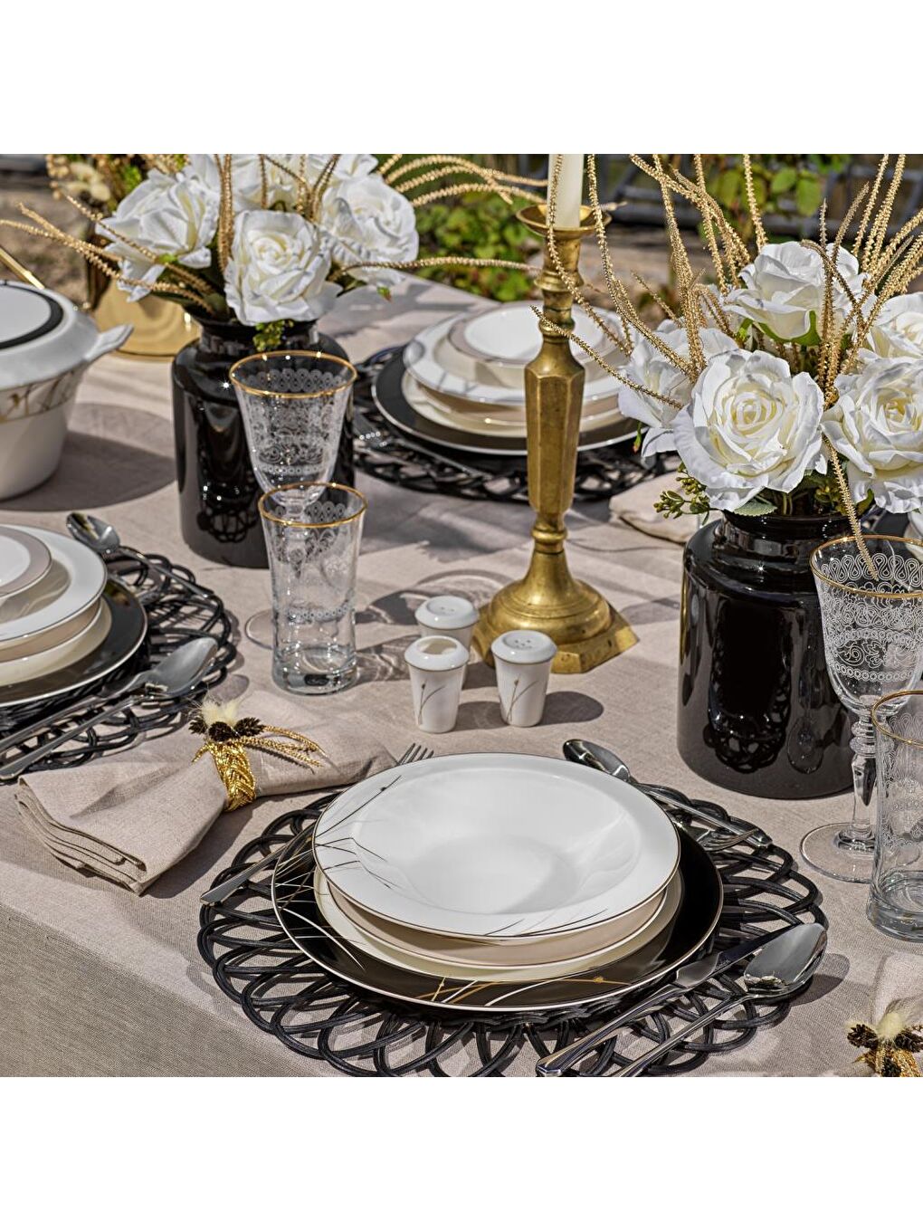 Tılsım Charm Yemek Takımı 60 Parça-Siyah-3