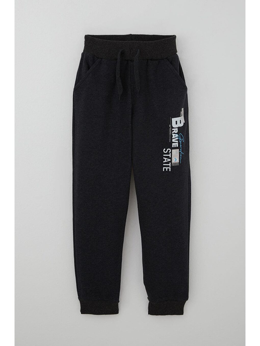 Erkek Çocuk Eşofman Takımı Kapüşonlu Fermuarlı Bağcık Aksesuarlı Bej Melanj (8-14 Yaş)-2