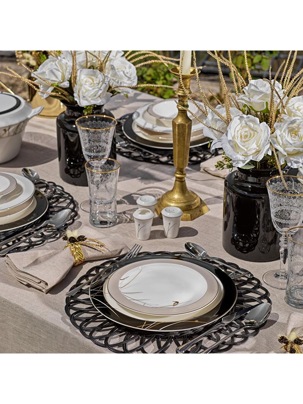 Tılsım Charm Yemek Takımı 60 Parça-Siyah-4