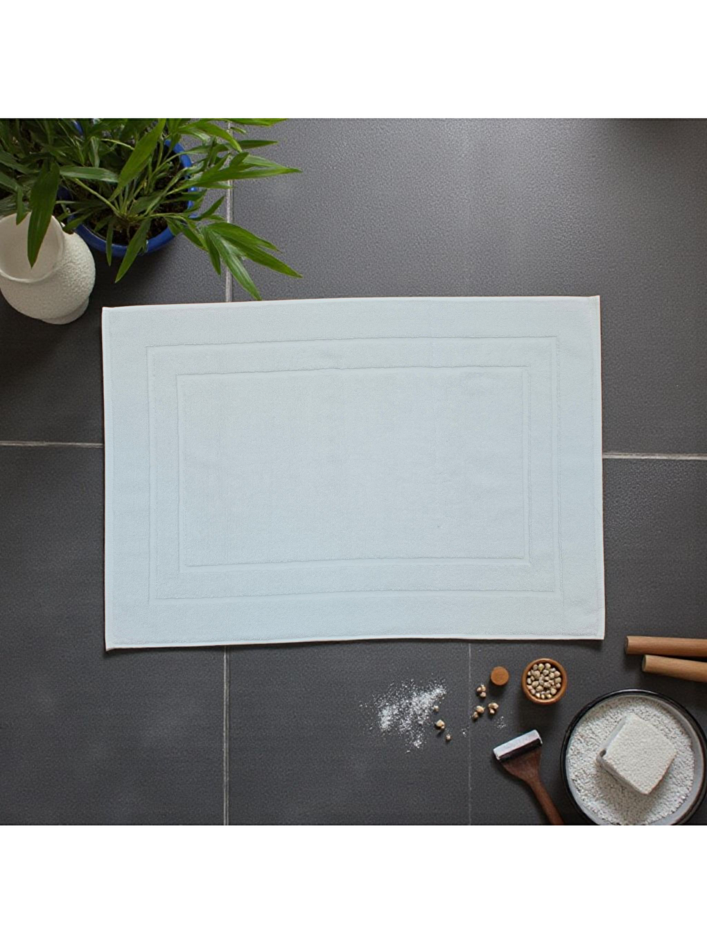 Vionte Banyo Ayak Havlusu | Beyaz | Otel Serisi | 320gr | 50x70-4