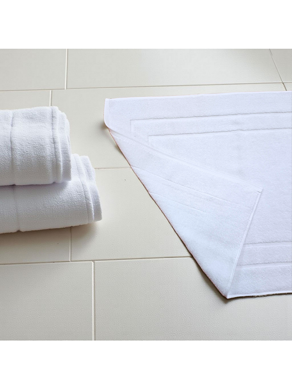 Vionte Banyo Ayak Havlusu | Beyaz | Otel Serisi | 320gr | 50x70-5