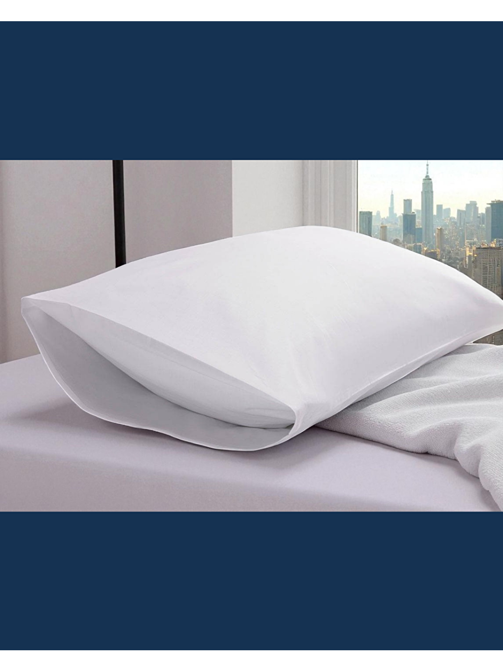 Beyaz Solivane Otel Tipi Yastık Alezi | Su Geçirmez Kumaş | Queen Size 60x80-6