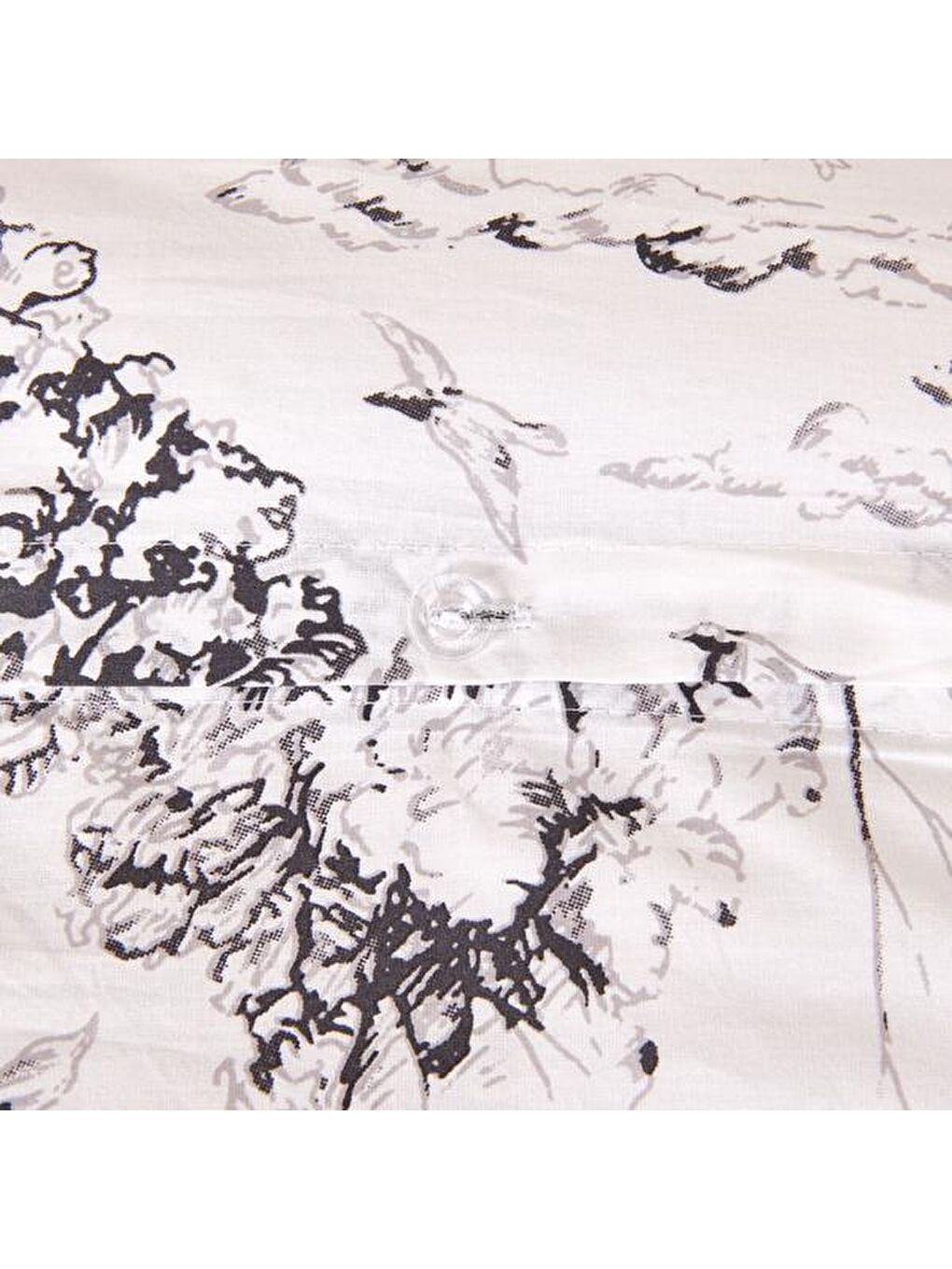 Siyah Soft Natura Tek Kişilik Nevresim Takımı - Beyaz / Antrasit-3