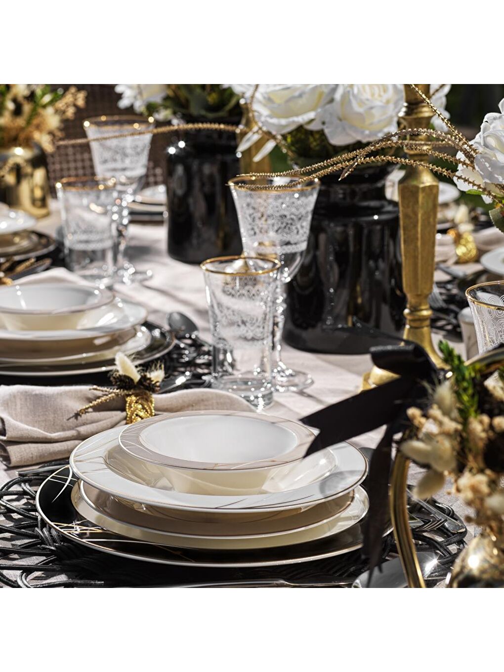 Tılsım Charm Yemek Takımı 60 Parça-Siyah-7