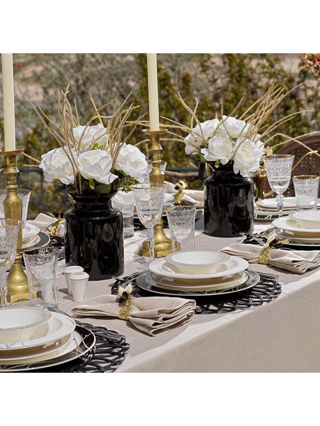 Tılsım Charm Yemek Takımı 60 Parça-Siyah-9