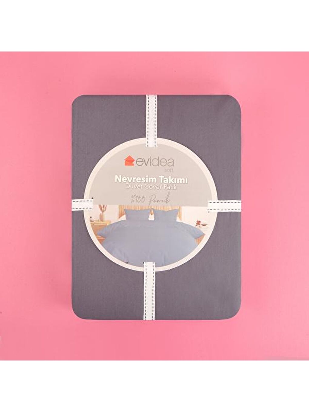 Evidea Soft Oxford Yastıklı Çift Kişilik Nevresim Takımı - Antrasit - 1