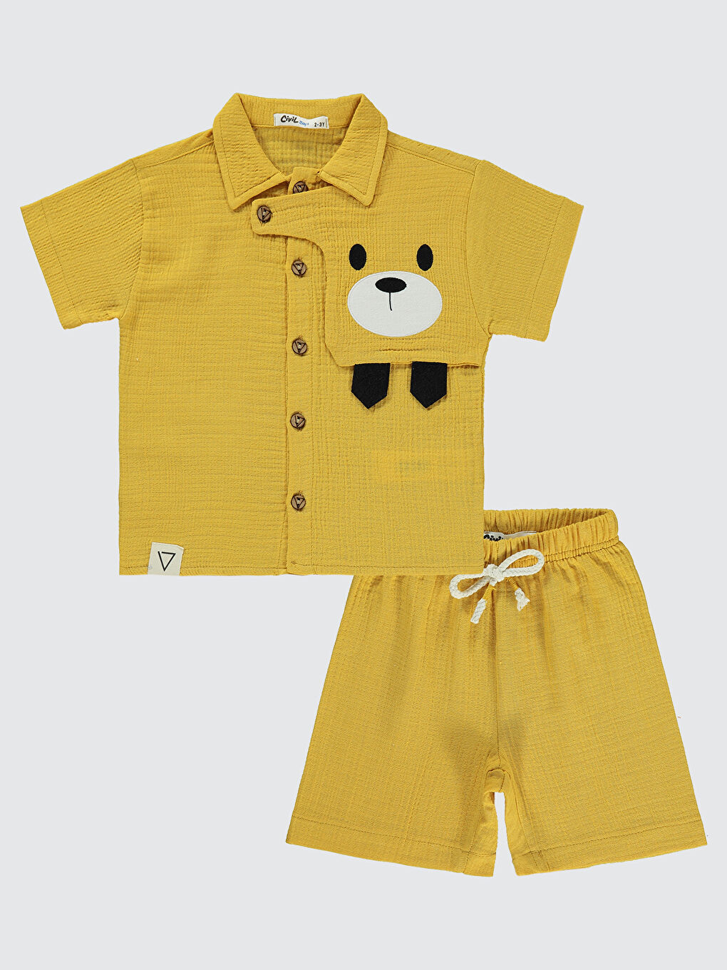 Kahverengi Boys Erkek Çocuk Takım 2-5 Yaş Hardal