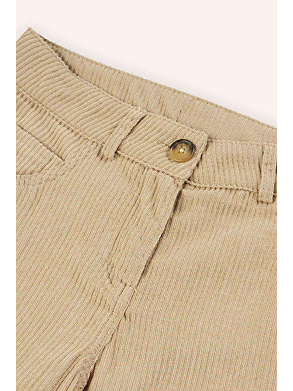 Panço Bej Kız Çocuk Düğmeli Pantolon - 6