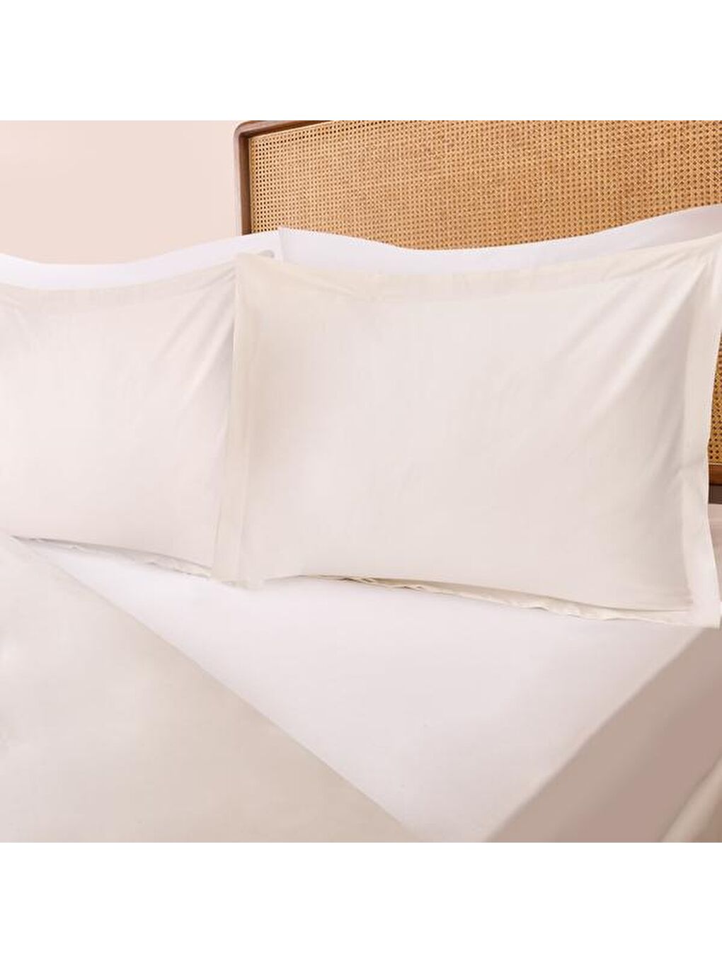 Soft Oxford Yastıklı Çift Kişilik Nevresim Takımı - Beyaz-4