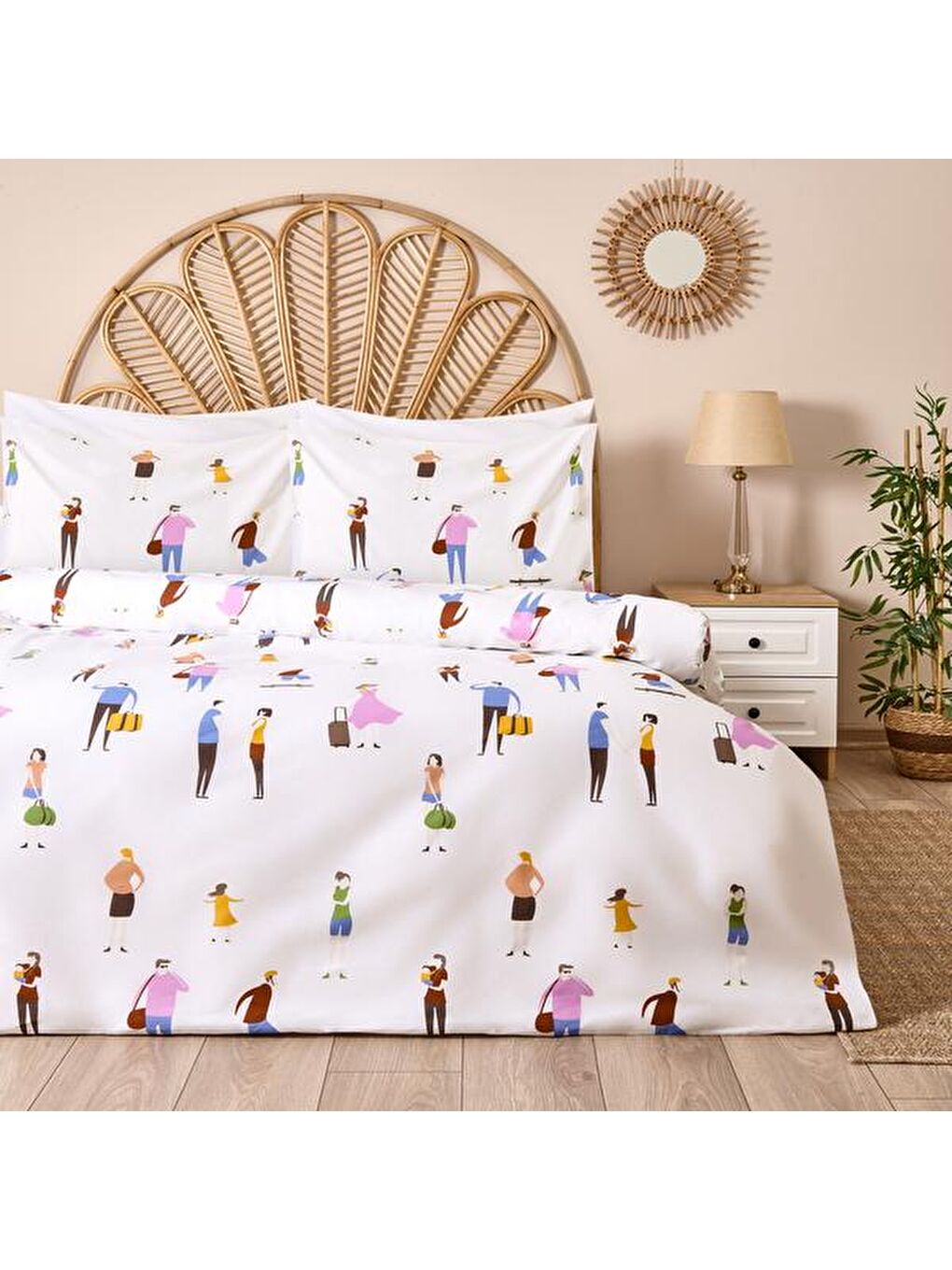 Karışık Soft Belum Çift Kişilik Nevresim Takımı - Renkli