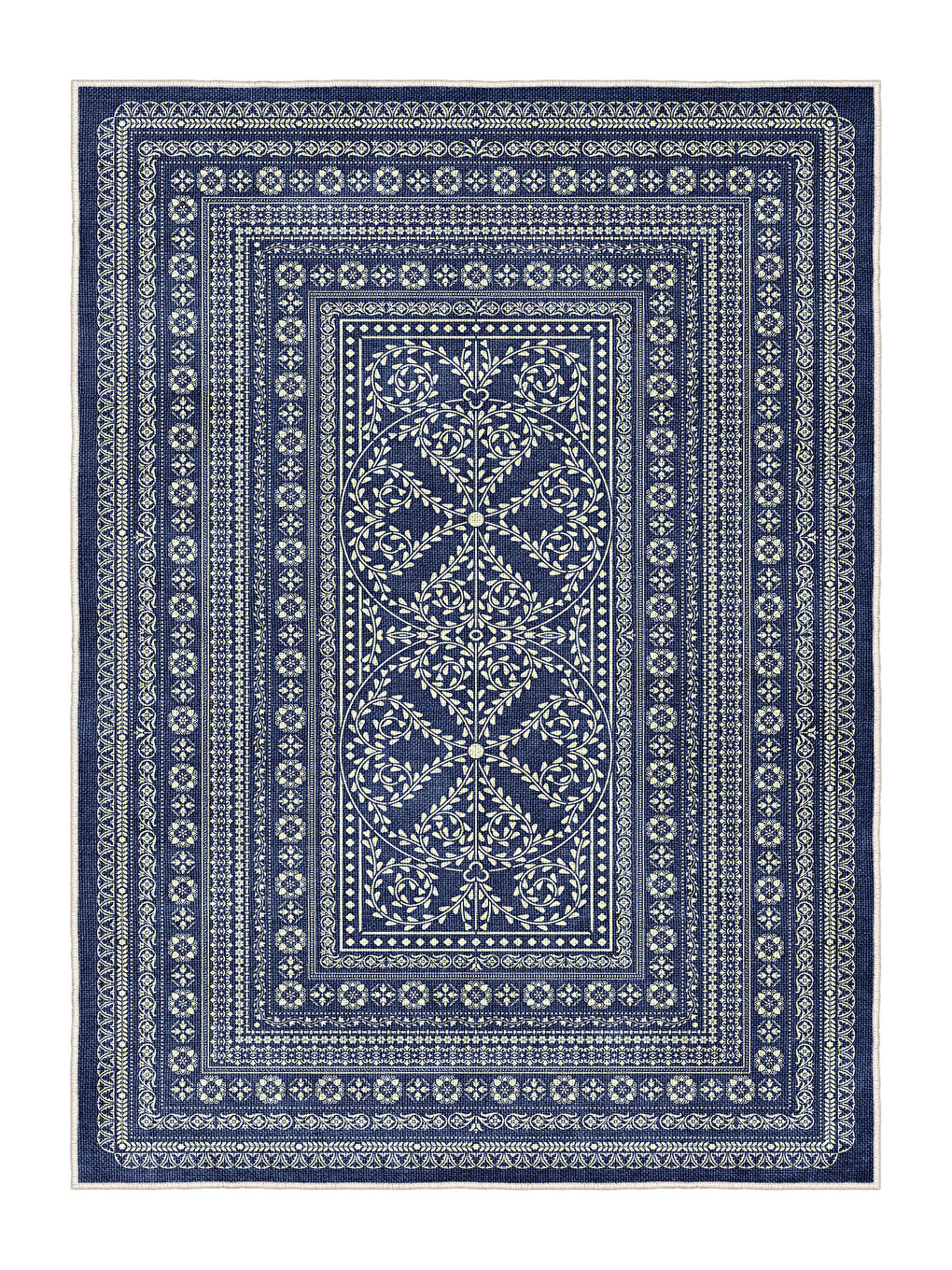 Lacivert Modern Dekoratif Yıkanabilir Kaymaz Taban Halı – İnce, Yumuşak Salon Halısı, Mutfak Halısı ve Yolluk