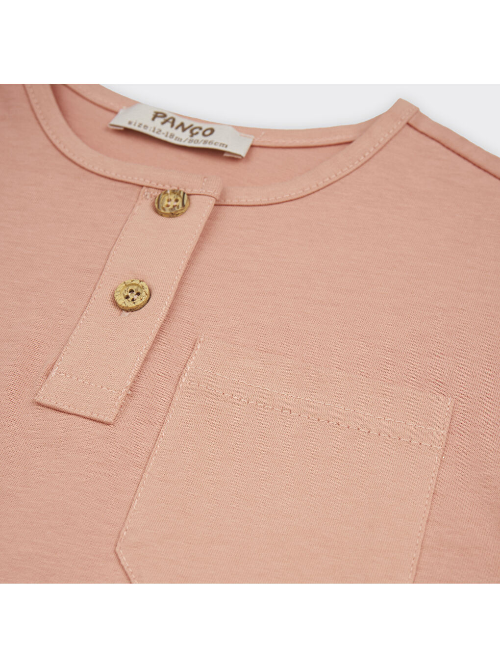 Panço Pembe Erkek Çocuk Yakası Düğme Detaylı T-Shirt - 3