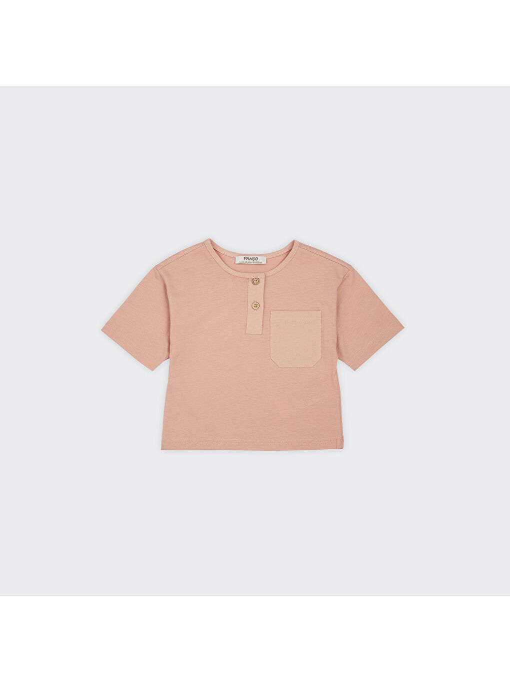 Panço Pembe Erkek Çocuk Yakası Düğme Detaylı T-Shirt - 2