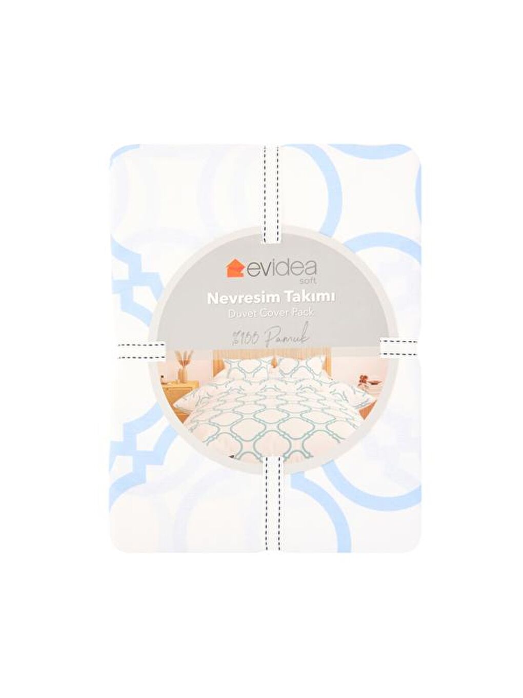 Evidea Soft Toeget Tek Kişilik Nevresim Takımı - Beyaz / Mavi - 3