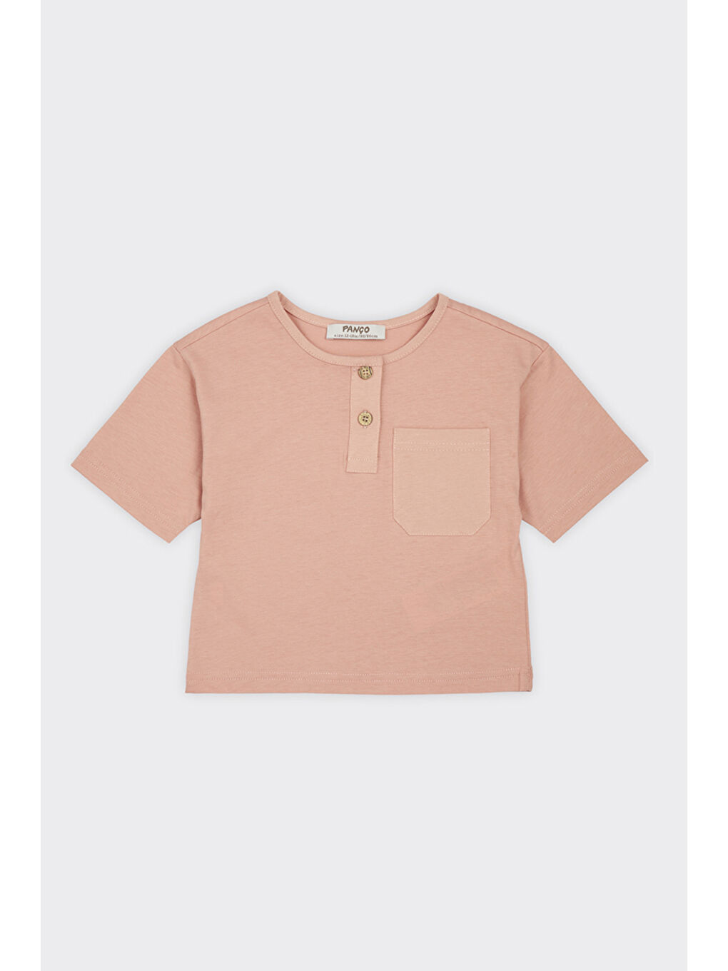 Panço Pembe Erkek Çocuk Yakası Düğme Detaylı T-Shirt - 4