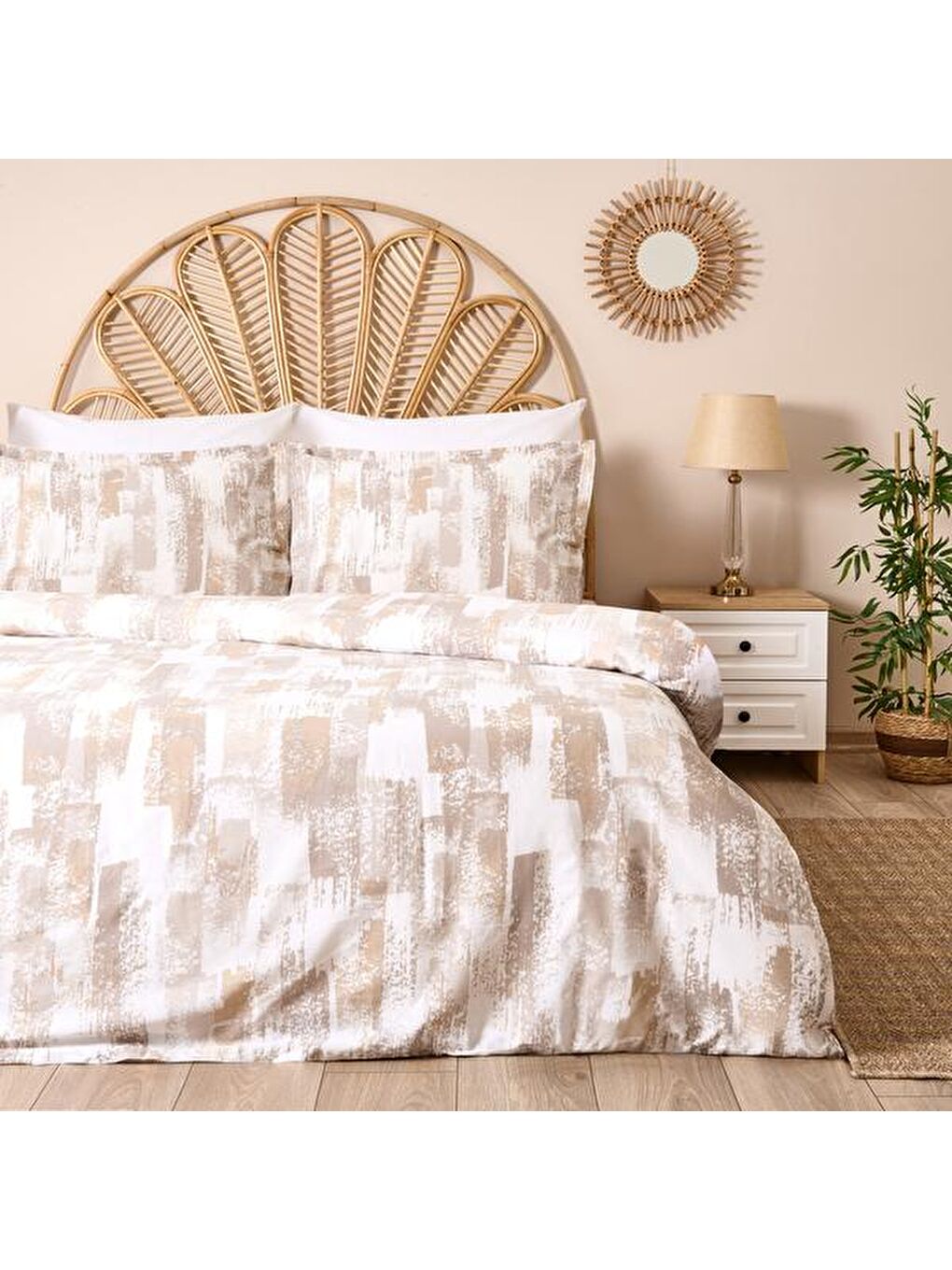 Soft Breeze Çift Kişilik Nevresim Takımı - Beyaz