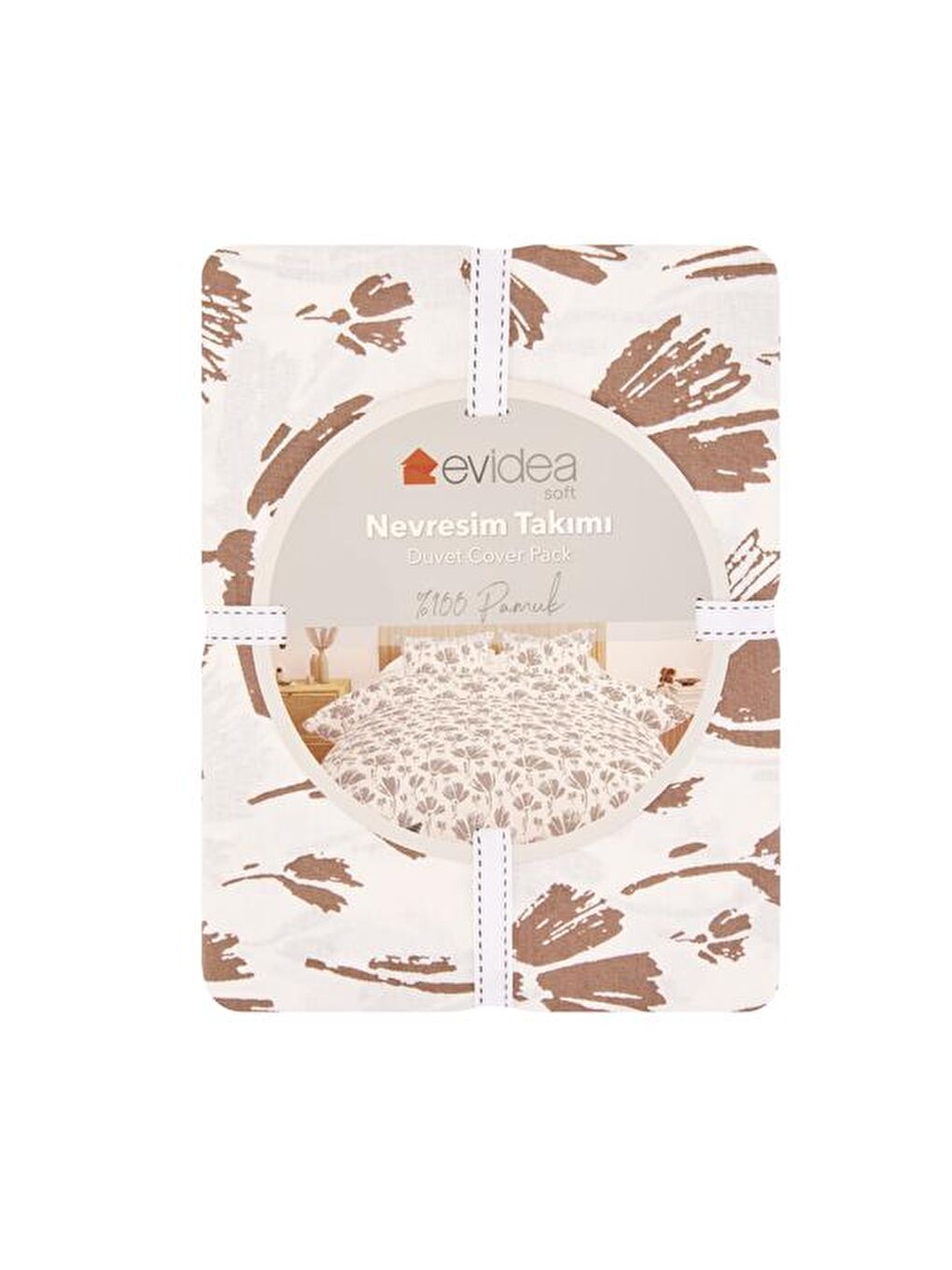 Evidea Soft Lily Çift Kişilik Nevresim Takımı - Gri / Beyaz - 1