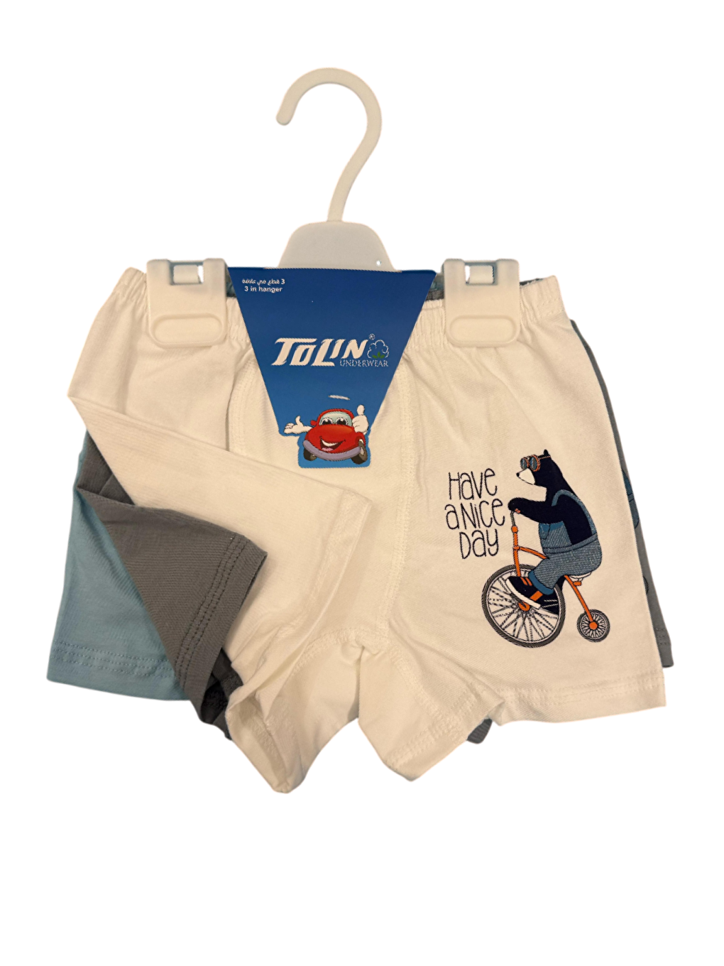 Ekru Erkek Çocuk 3 lü Paket Pamuklu Elastanlı Baskılı Şort 433-4