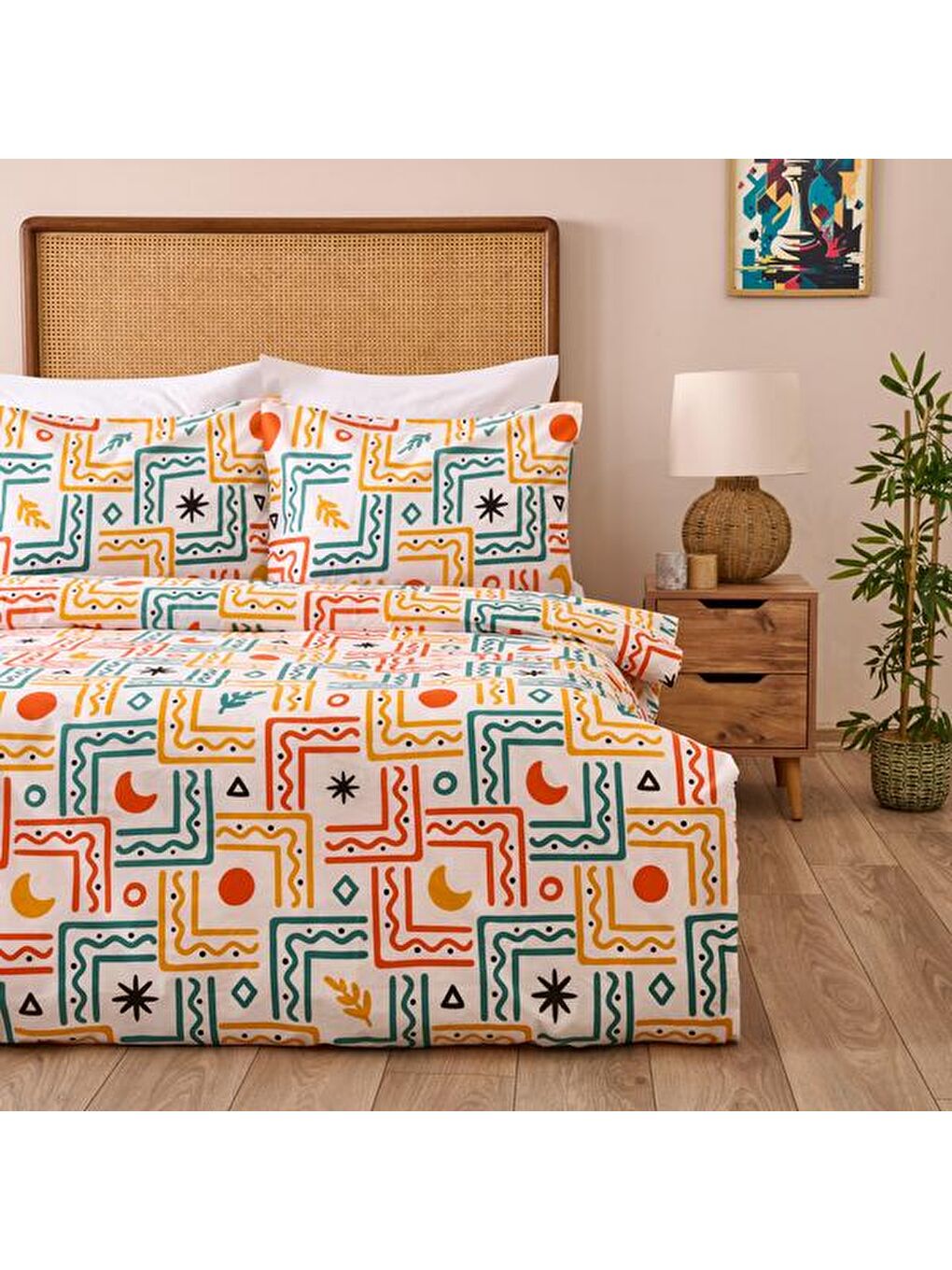 Karışık Soft Cubo Çift Kişilik Nevresim Takımı - Renkli