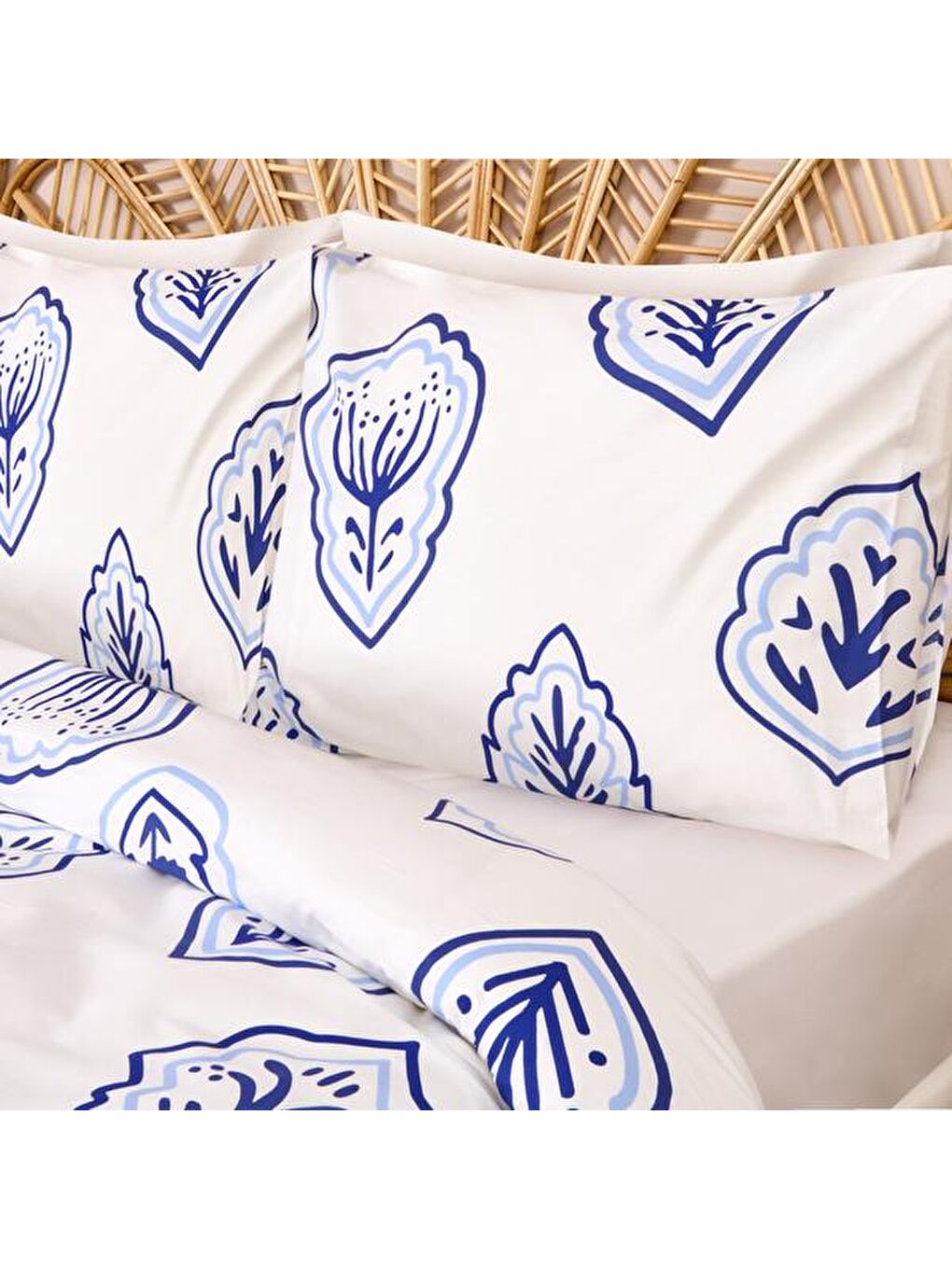 Evidea Soft Azul Çift Kişilik Nevresim Takımı - Mavi / Beyaz - 3