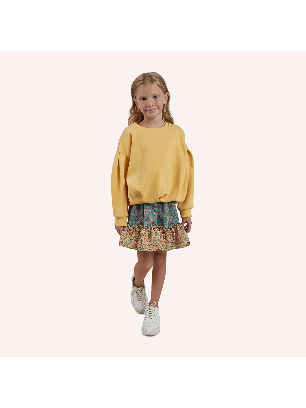 Sarı Kız Çocuk Sweatshirt
