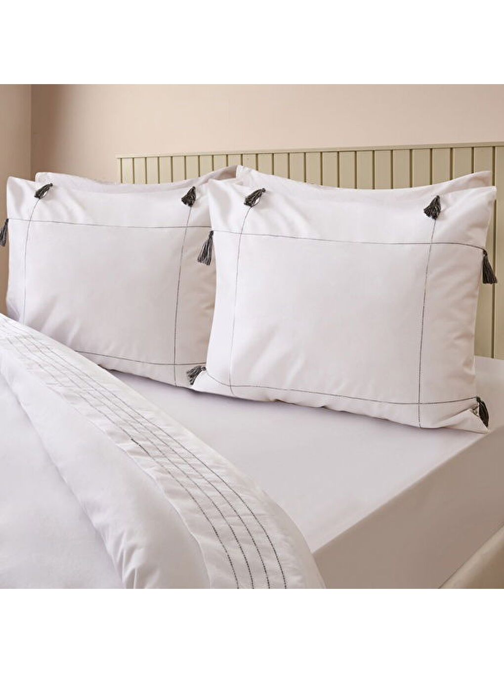 Evidea Soft Ethnic Çift Kişilik Nevresim Takımı - Beyaz - 4