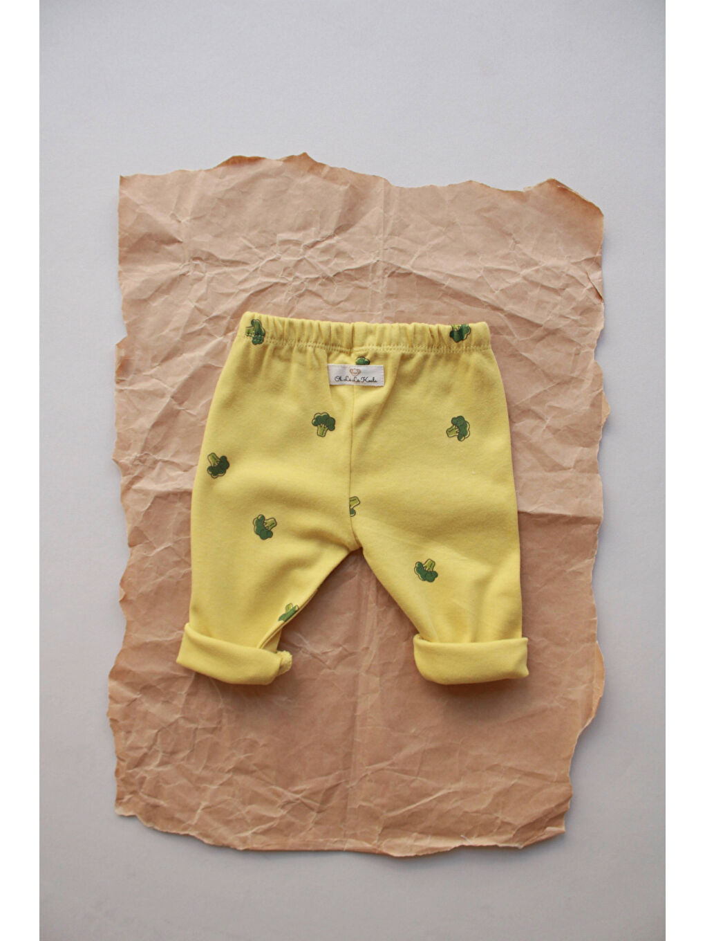 Yeşil Brokoli Baskılı Bebek Penye Tayt-1