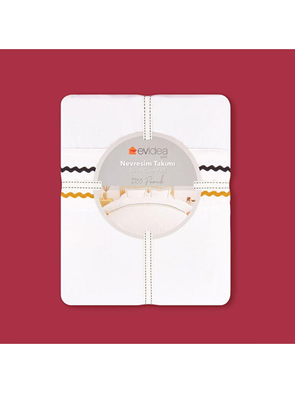 Soft Mustard Çift Kişilik Nevresim Takımı - Beyaz-1