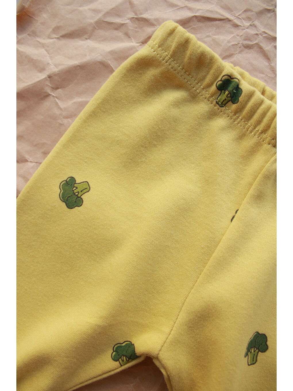 Yeşil Brokoli Baskılı Bebek Penye Tayt-3