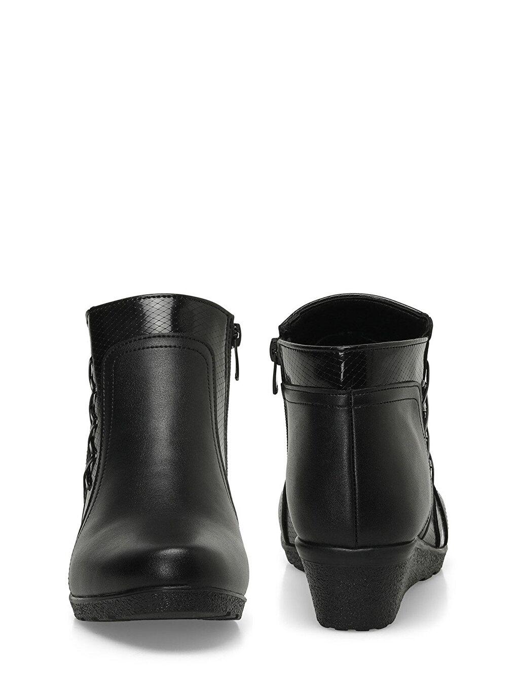 165122.BZ3PR Siyah Kadın Dolgu Topuk Bot-4