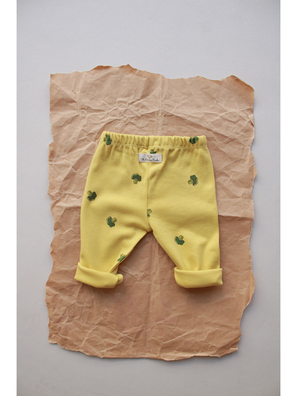 Yeşil Brokoli Baskılı Bebek Penye Tayt-4