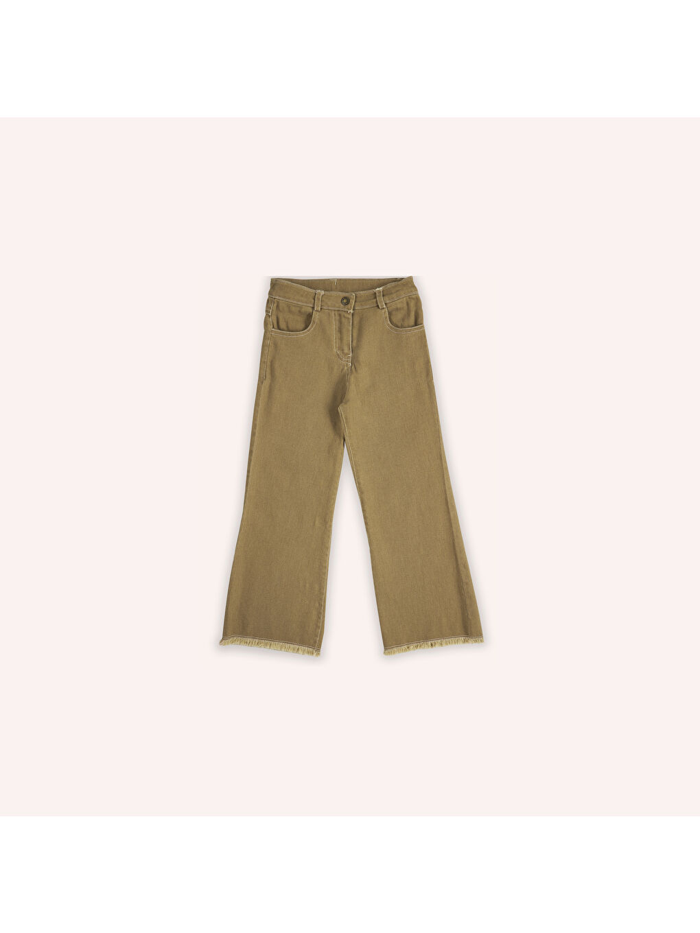 Panço Kahverengi Kız Çocuk Cepli Denim Pantolon - 6