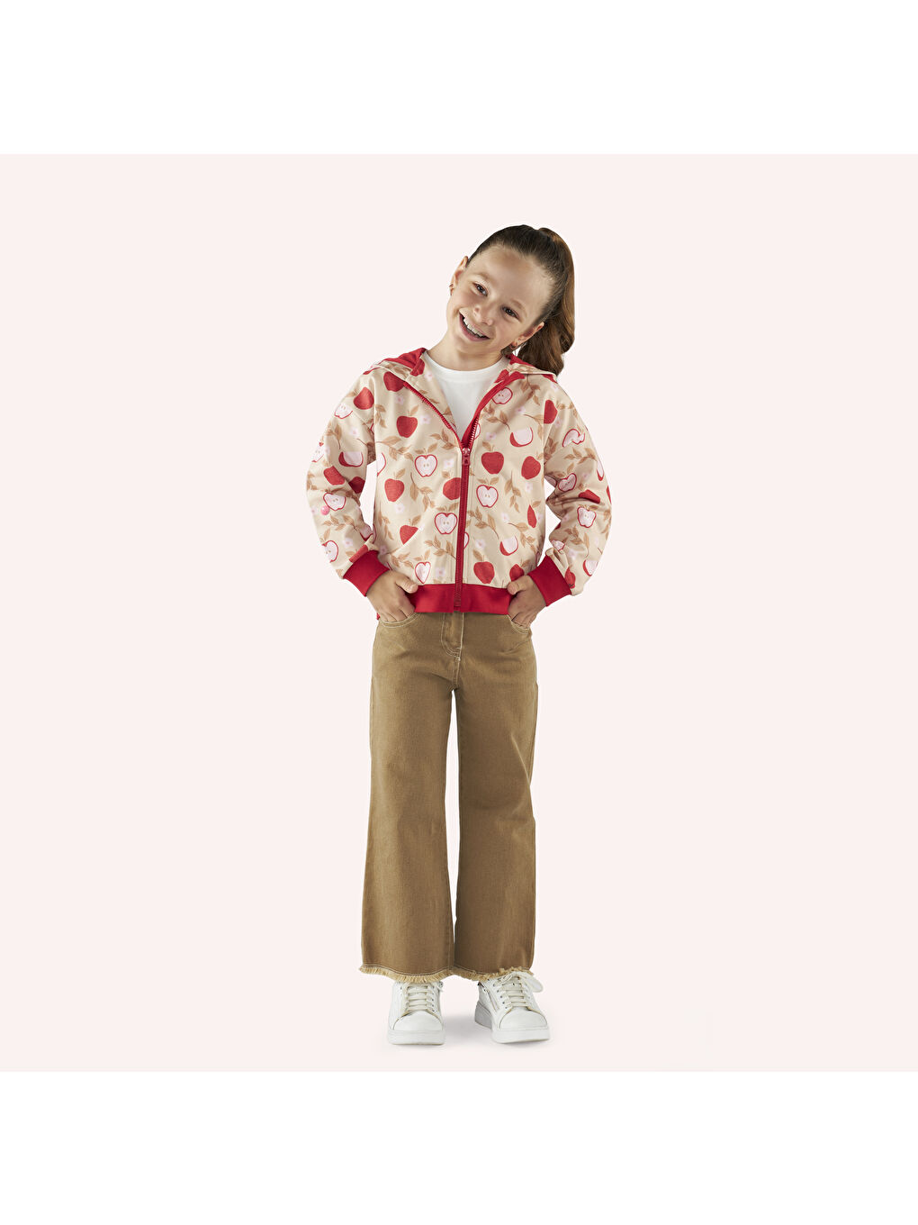 Panço Kahverengi Kız Çocuk Cepli Denim Pantolon - 3