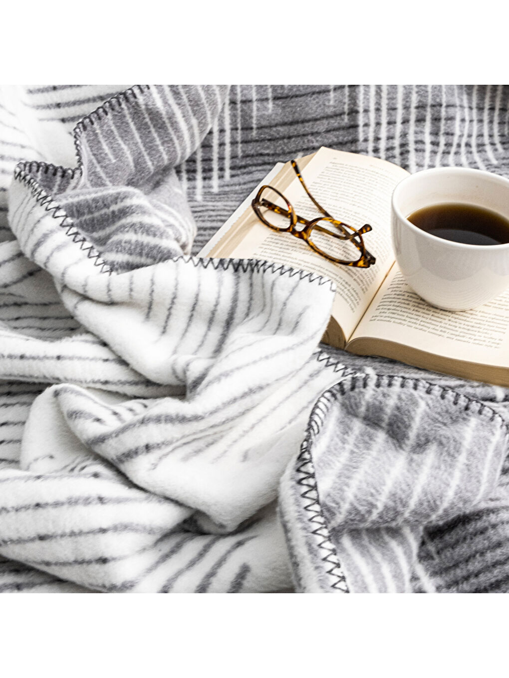 Home Bloom ÇK Battaniye 200x220 Cm 1 Parça-Gri-2