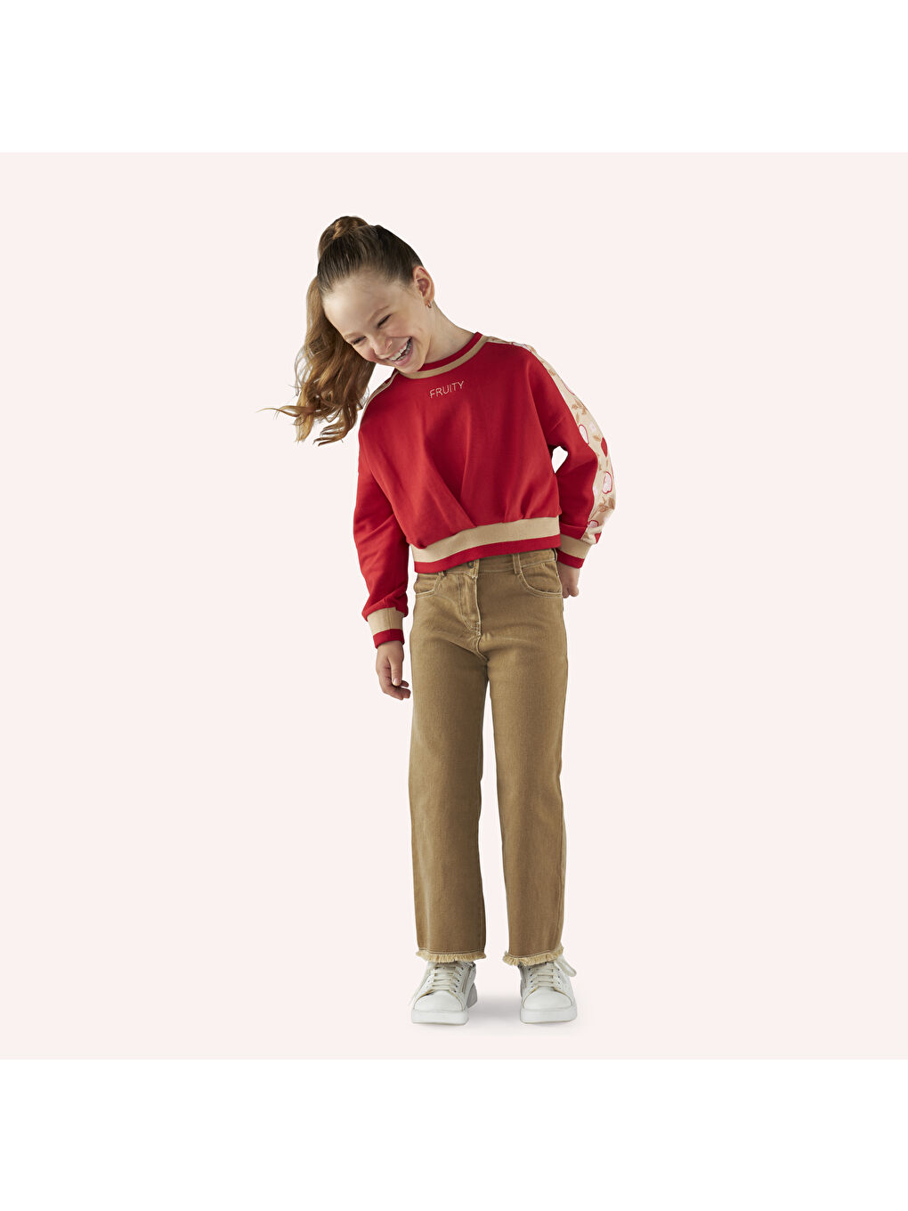 Panço Kahverengi Kız Çocuk Cepli Denim Pantolon - 7