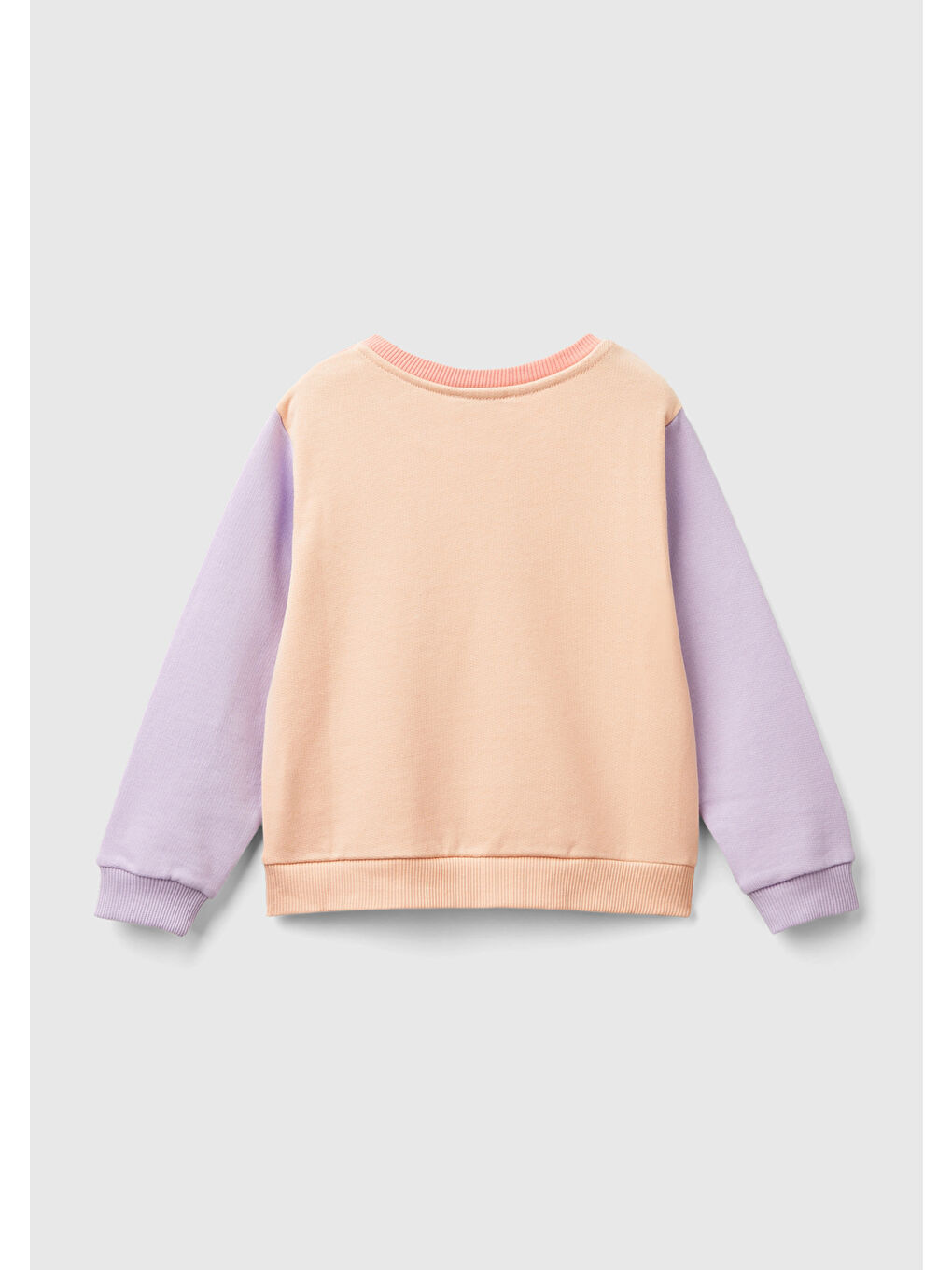 United Colors Of Benetton Turuncu Kız Çocuk Yavruağzı Mix Önü Simli Logo Baskılı Normal Kesim Bisiklet Yaka Sweatshirt - 1